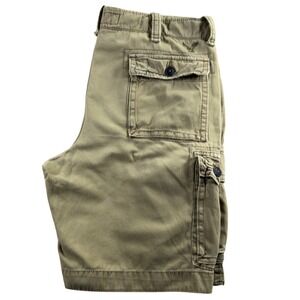 American Eagle Men 38" Classic Cargo Short Khaki Tan Cotton Pockets Utility Y2K